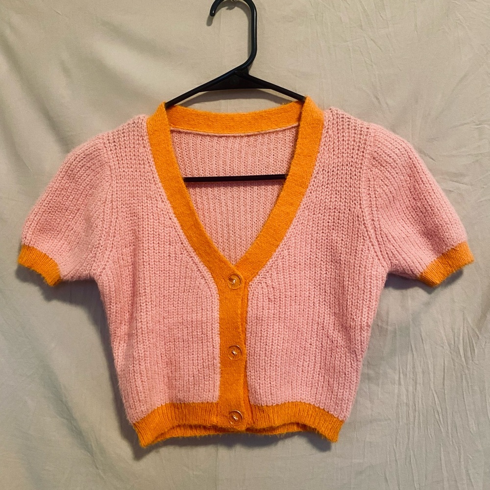 Pink and Orange Women's Sweater